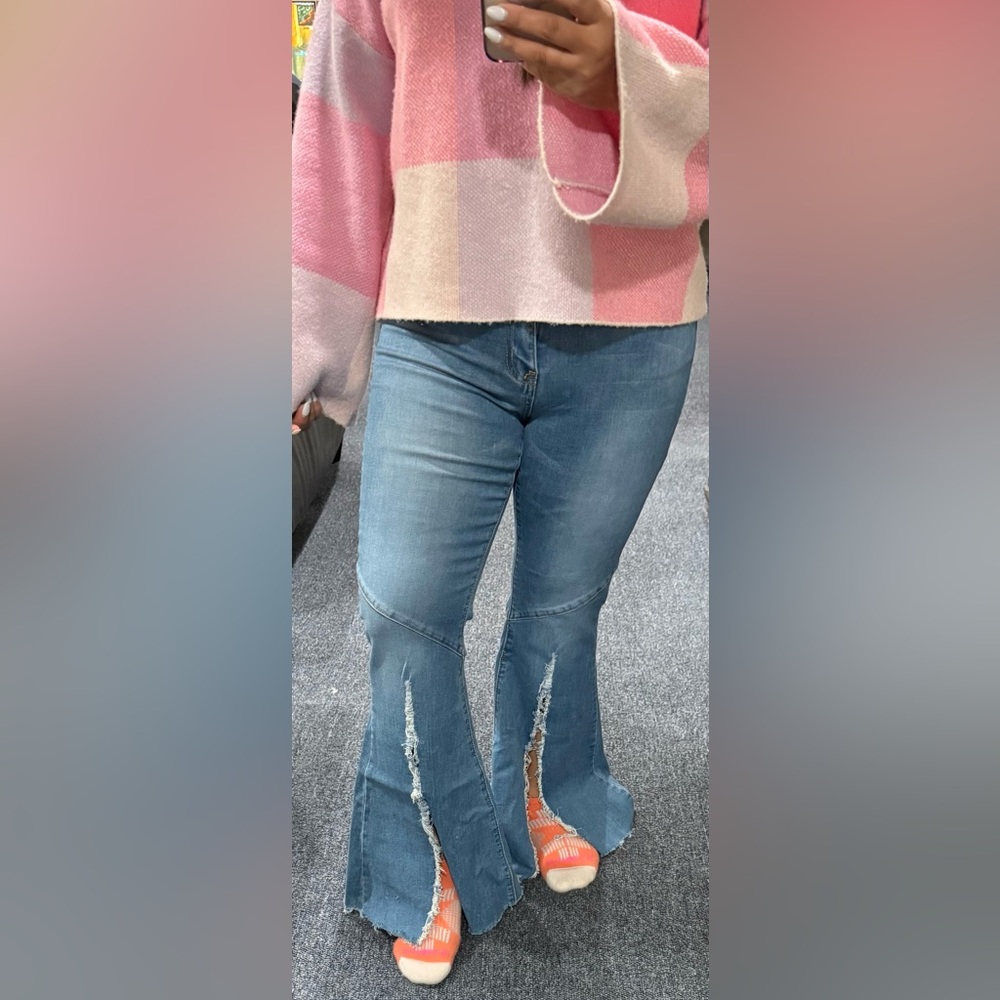 Women's Blue Distressed Jeans